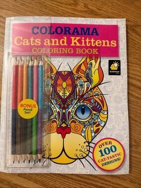 Cats and Kittens Coloring Book with Bonus Pencil Set - Multicolor